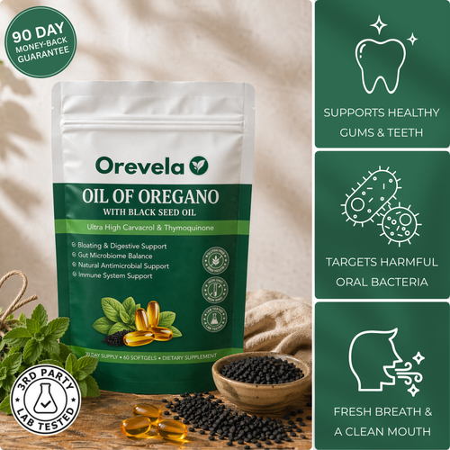 Orevela® Wild Oregano & Black Seed Oil - ELIMINATES GUM DISEASE