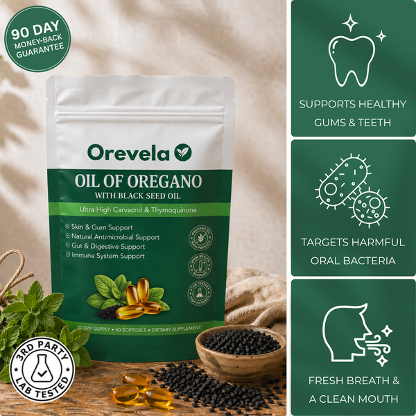 Orevela® Wild Oregano & Black Seed Oil - ELIMINATES GUM DISEASE