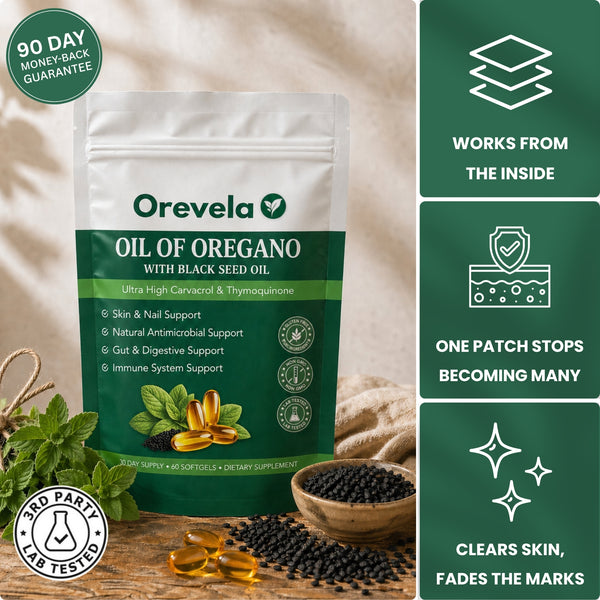 Orevela® Wild Oregano & Black Seed Oil - Calms Eczema From The Inside, Not The Surface