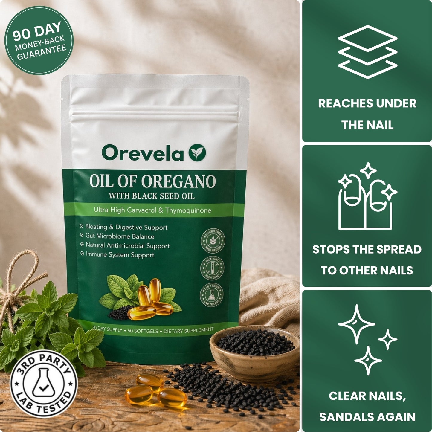 Orevela® Wild Oregano & Black Seed Oil - Calms Eczema From The Inside, Not The Surface
