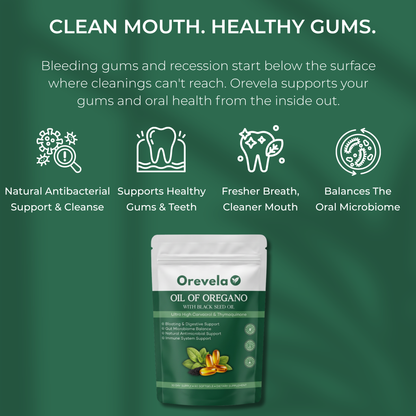 Orevela® Wild Oregano & Black Seed Oil - ELIMINATES GUM DISEASE