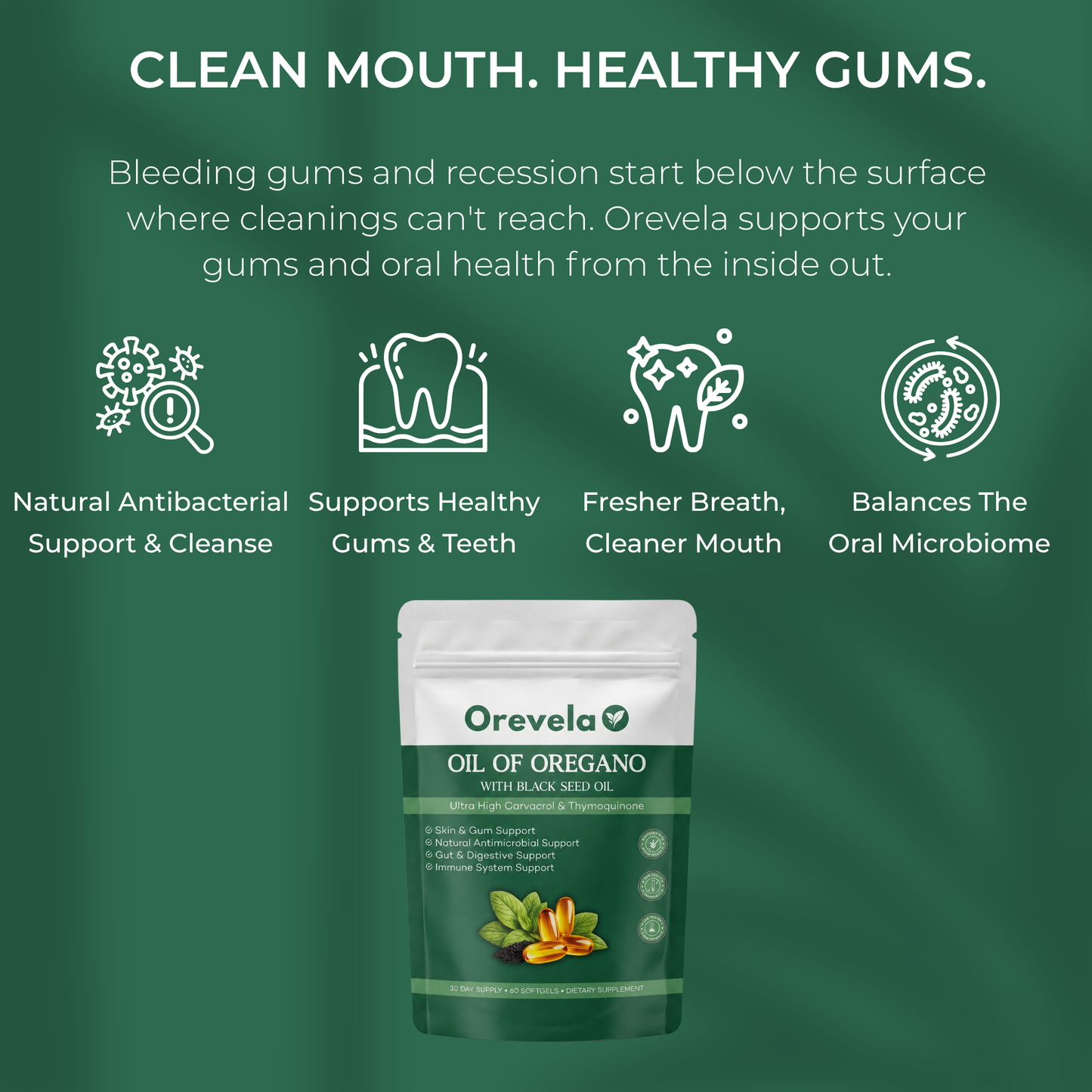Orevela® Wild Oregano & Black Seed Oil - ELIMINATES GUM DISEASE